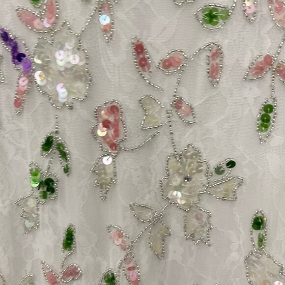 Mag Duggal Sequin Floral Embellished Lace Sheath White Formal Gown Size 2 NWT - Picture 8 of 8